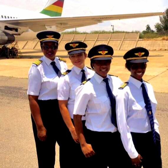 The changing face of Air Zimbabwe pilots as more females take on the challenge. Picture: Air Zimbabwe; Chipo Matimba 