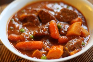 The Zimbabwean traditional Beef Stew served with Sadza.
